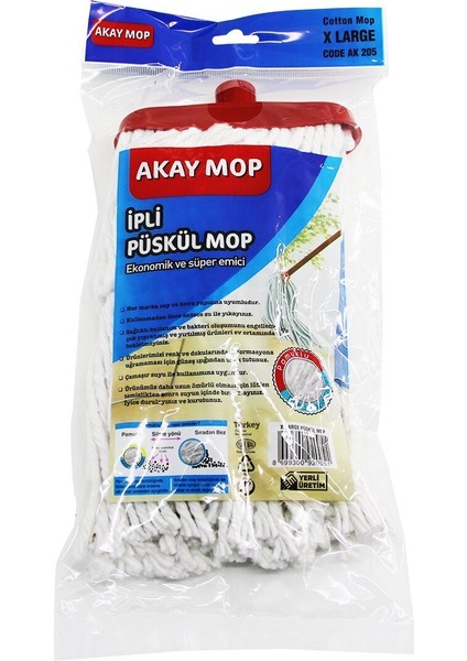 XLarge Örgülü Ipli Püskül Pamuk Mop