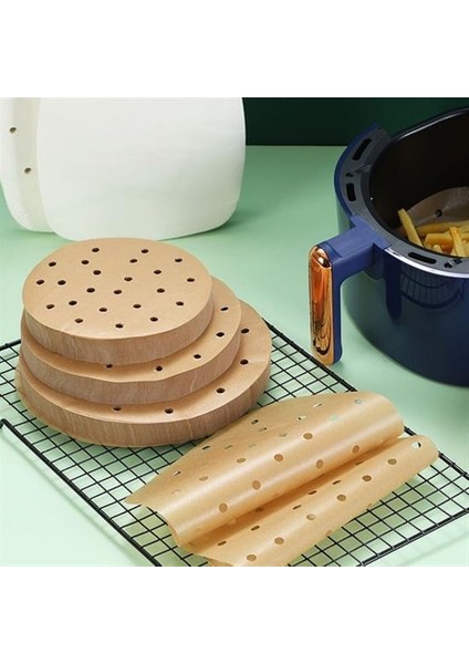 50 Adet Air Fryer Pişirme Kağıdı Tek Kullanımlık Gıda Pişirme Kağıdı Delikli Yuvarlak Model (4764)