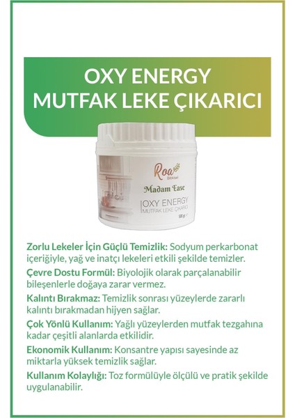 Oxy Energy Mutfak Leke Çıkarıcı 500GR fiyatları