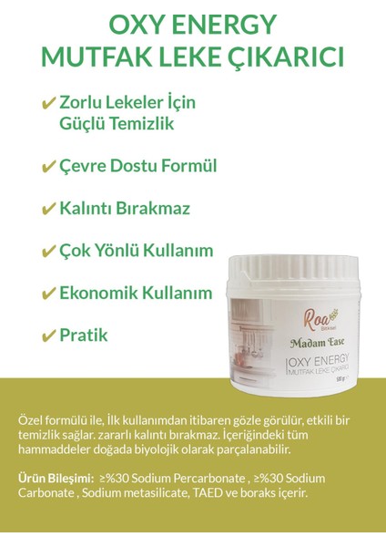 Oxy Energy Mutfak Leke Çıkarıcı 500GR modelleri