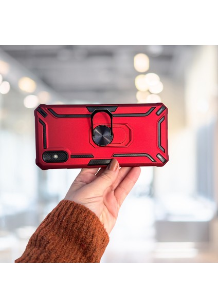 Xiaomi Redmi 9A Yüzüklü Standlı Tlp Tank Kılıf (Armor Mılıtary Case)