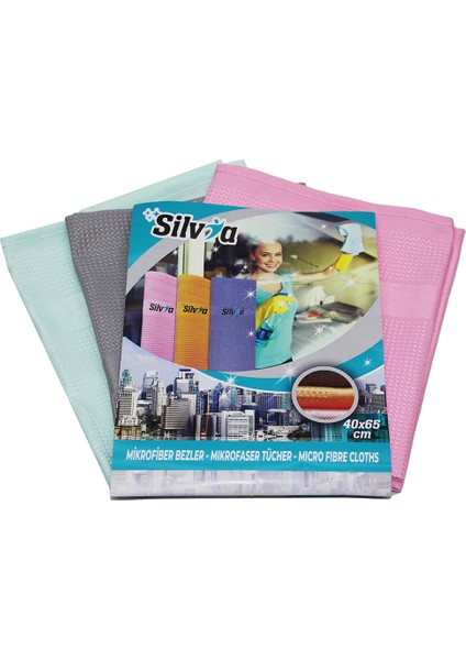 3 Parça Dekoratif Mikrofiber Cam Bezi 40X65CM (4764)