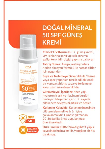 Natural Mineral Sunscreen Cream 75 ml modelleri