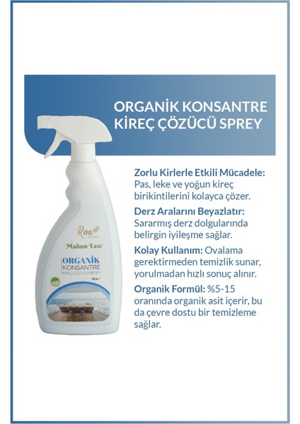 Roa Bitkisel Organik Konsantre Kireç Çözücü Sprey 750ml