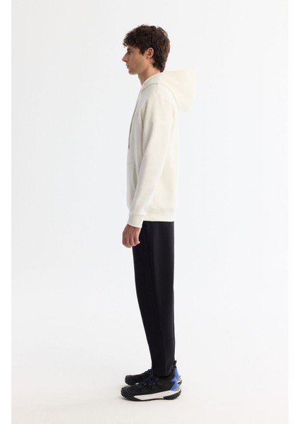 Erkek Ekru Kapüşonlu Pamuklu Baskılı Elastan Sweatshirt A42y1324 modelleri