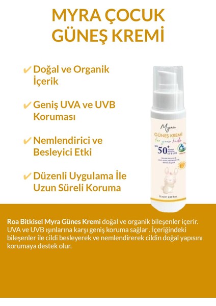 Myra Çocuk Güneş Kremi 75 ml fiyatları