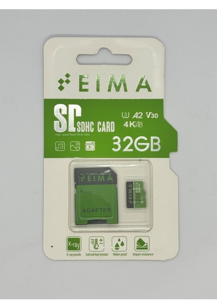 Sdhc Card 32 GB V30 4K Ultra Hd High Speed Hafıza Kartı Adaptörlü