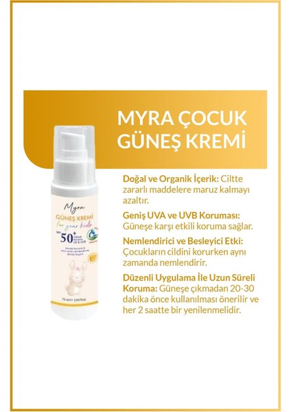 Myra Çocuk Güneş Kremi 75 ml modelleri