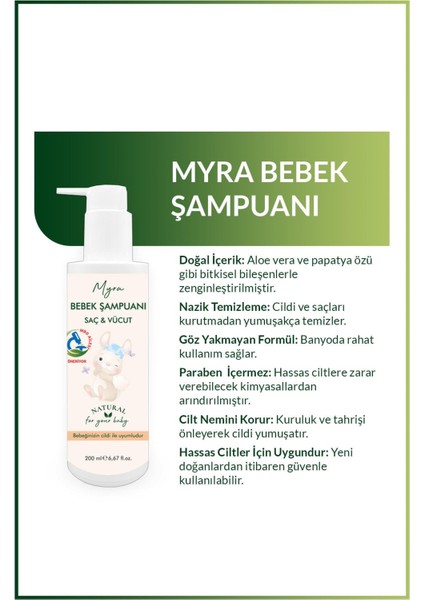 Myra Bebek Şampuanı Saç & Vücut 200 ml modelleri