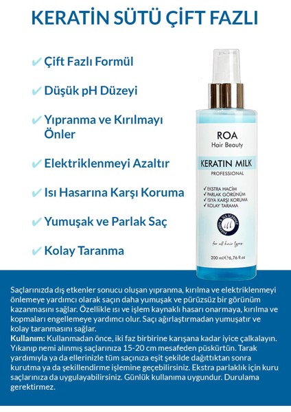 Keratin Sütü Çift Fazlı 200ML