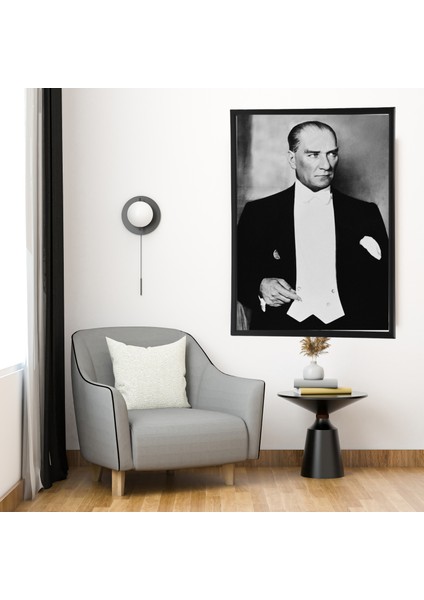 Atatürk Tablo Kanvas Baskı Tablo - Çerçeveli Portre Atatürk Tablo Ölçü 55CM x 75CM