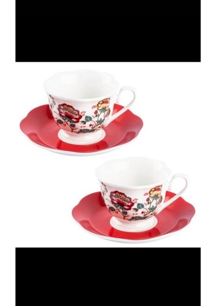 2li Kanaviçe New Bone Kahve Fincan Takımı (Elvin Home Concept)