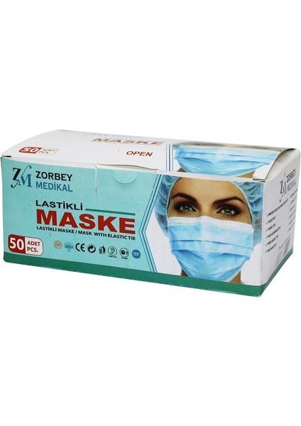 MEDİKAL 50PCS SİYAH CERRAHİ YÜZ MASKESİ (4764)