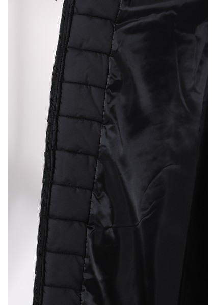 Kapüşonlu Kapitone Kaban 0813-01 Siyah indirimleri