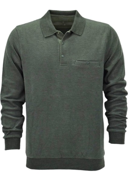 Erkek Polo Yaka Cepli Sweatshirt 6857 BGL-ST04024