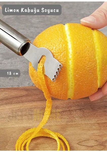 Limon Soyacağı Kivi Soyacağı Paslanmaz Çelik Asma Delikli Limon Kabuğu Soyacağı 18 cm