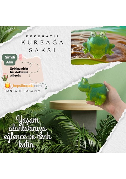 Dekoratif Kurbağa Saksı