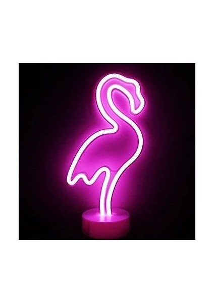 Neon Işıklı Flamingo Masa Gece Lambası