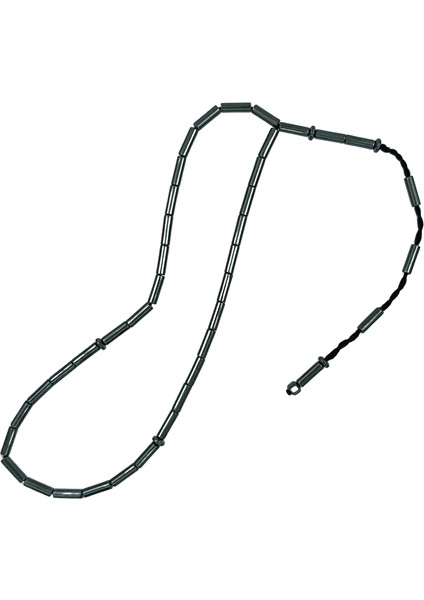 Kesme Model Füme Renk Hematit Taşı Tesbih 3 x 9 mm