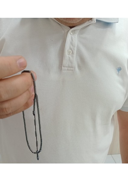 Kesme Model Füme Renk Hematit Taşı Tesbih 3 x 9 mm indirimleri