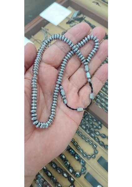 Basık Model Gümüş Renk Hematit 99'luk Tesbih 6 x 3 mm fiyatları