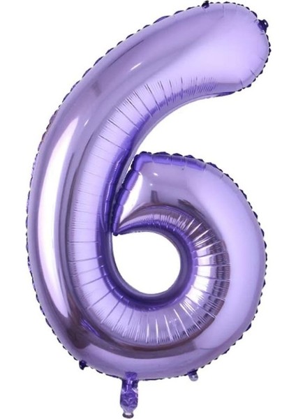 Mor Renk 6 Rakam Folyo Balon 100 cm