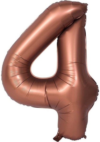 Retro Çikolata Kahve 4 Rakam Folyo Balon 100 cm