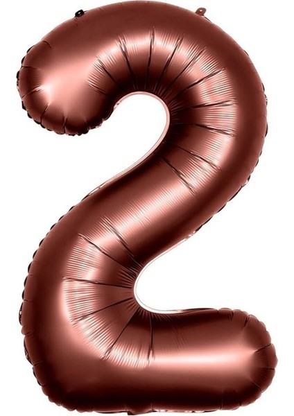 Retro Çikolata Kahve 2 Rakam Folyo Balon 100 cm