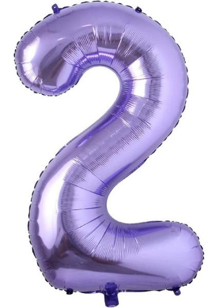 Mor Renk 2 Rakam Folyo Balon 100 cm