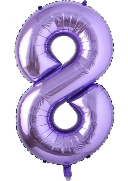Mor Renk 8 Rakam Folyo Balon 100 cm