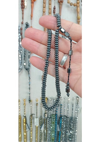 Basık Model Füme Renk Hematit 99'luk Tesbih 6 x 3 mm fiyatları
