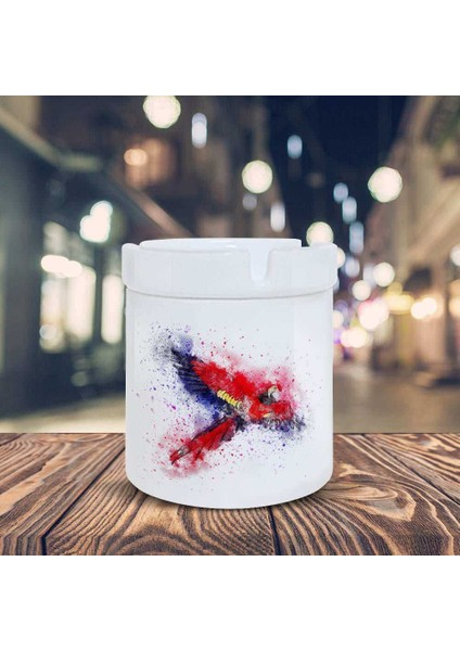 Kırmızı Macaw Papağanı Baskılı Küllük Kül TABLASI-3660652 fiyatları