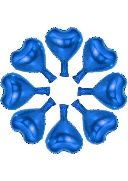 Mavi Kalp Mini Shap Folyo Balon 6 Adet