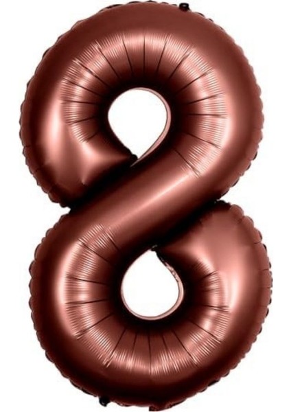 Retro Çikolata Kahve 8 Rakam Folyo Balon 100 cm