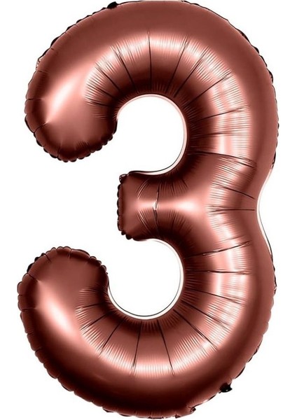 Retro Çikolata Kahve 3 Rakam Folyo Balon 100 cm
