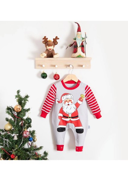 Noel Baba Detaylı Bebek Tulum Pamuk