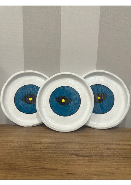 Nazarlık Detaylı 3'lü Seramik Tabak Seti modelleri