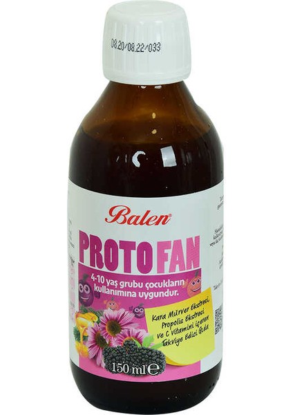 Protofan Kara Mürver Propolis Ekstratlı C Vitaminli Takviye Edici Gıda 150 Ml
