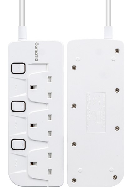 Yamatik 3'lü Ayrı Anahtarlı İngiliz Soket 2 Metre Termal Akım Korumalı Grup Priz (Made I - DSR9025-2960 fiyatları