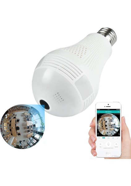 Ampul Şeklinde Kablosuz Panoramik Ip Kamera (4767) - EMY8278-9659