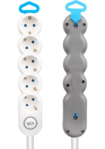 5'li 15 Metre Kablolu Anahtarlı Beyaz Akım Korumalı Grup Priz (4767) - EMY8769-8727