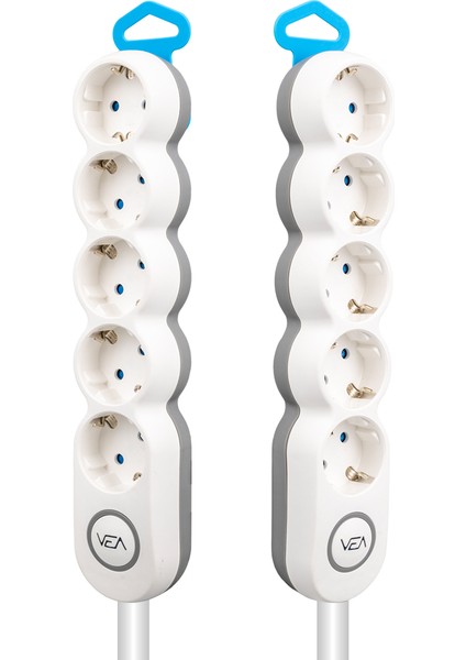 5'li 15 Metre Kablolu Anahtarlı Beyaz Akım Korumalı Grup Priz (4767) - EMY8769-8727