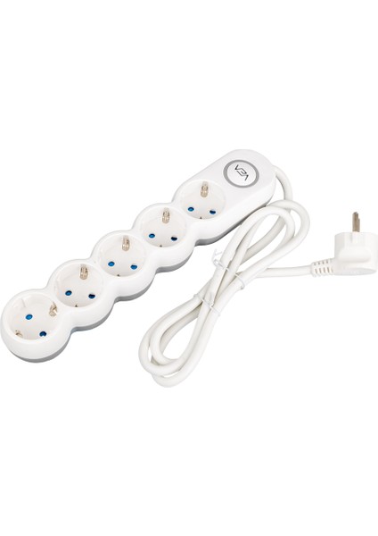 5'li 15 Metre Kablolu Anahtarlı Beyaz Akım Korumalı Grup Priz (4767) - EMY8769-8727