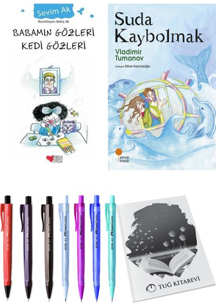 Suda Kaybolmak ve Babamın Gözleri Kedi Gözleri 2'li Set + Hediyeli