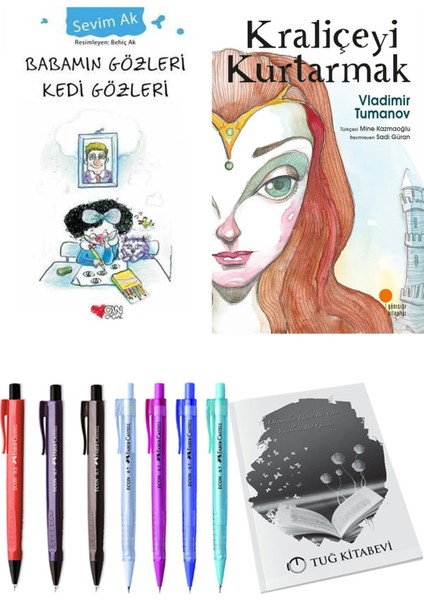 Kraliçeyi Kurtarmak ve Babamın Gözleri Kedi Gözleri 2'li Set + Hediyeli