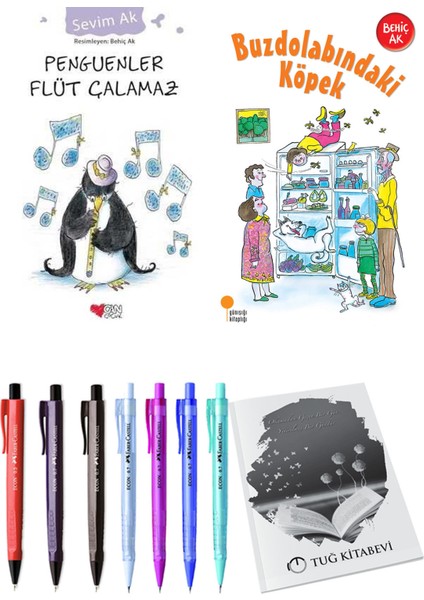 Buzdolabındaki Köpek ve Penguenler Flüt Çalamaz 2'li Set + Hediyeli