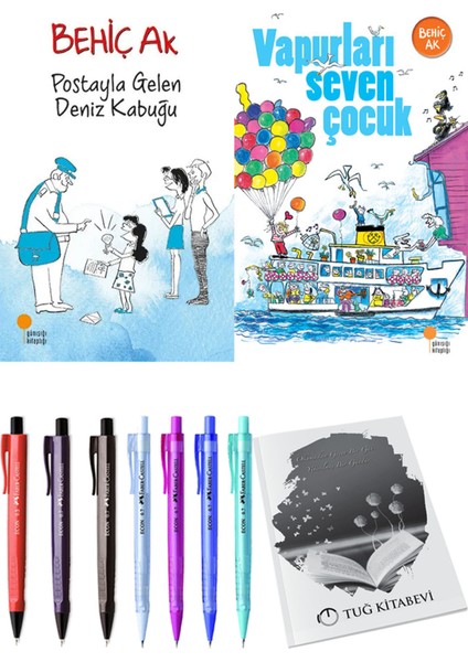 Vapurları Seven Çocuk ve Postayla Gelen Deniz Kabuğu 2'li Set + Hediyeli