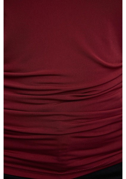 Kadın Moda Şık Büyük Beden Regular Kayık Yaka Fitted Kalıp Örme Sırtı Degaje Bluz modelleri