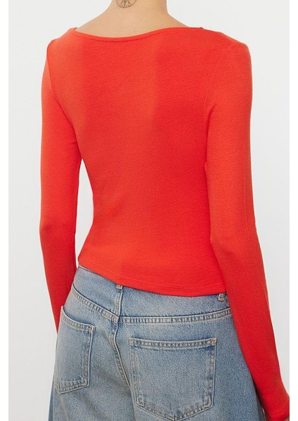 Kadın Moda Şık Üst Giyim Regular Kayık Yaka Slim Kalıp Örme Vücuda Oturan Boy Bluz fırsatları