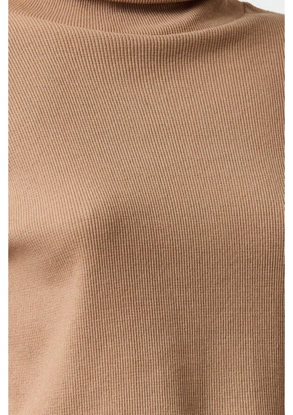 Stil Kadın Fitted Vücuda Oturan Crop Esnek Bluz Super Crop Örme Slim Kalıp fırsatları